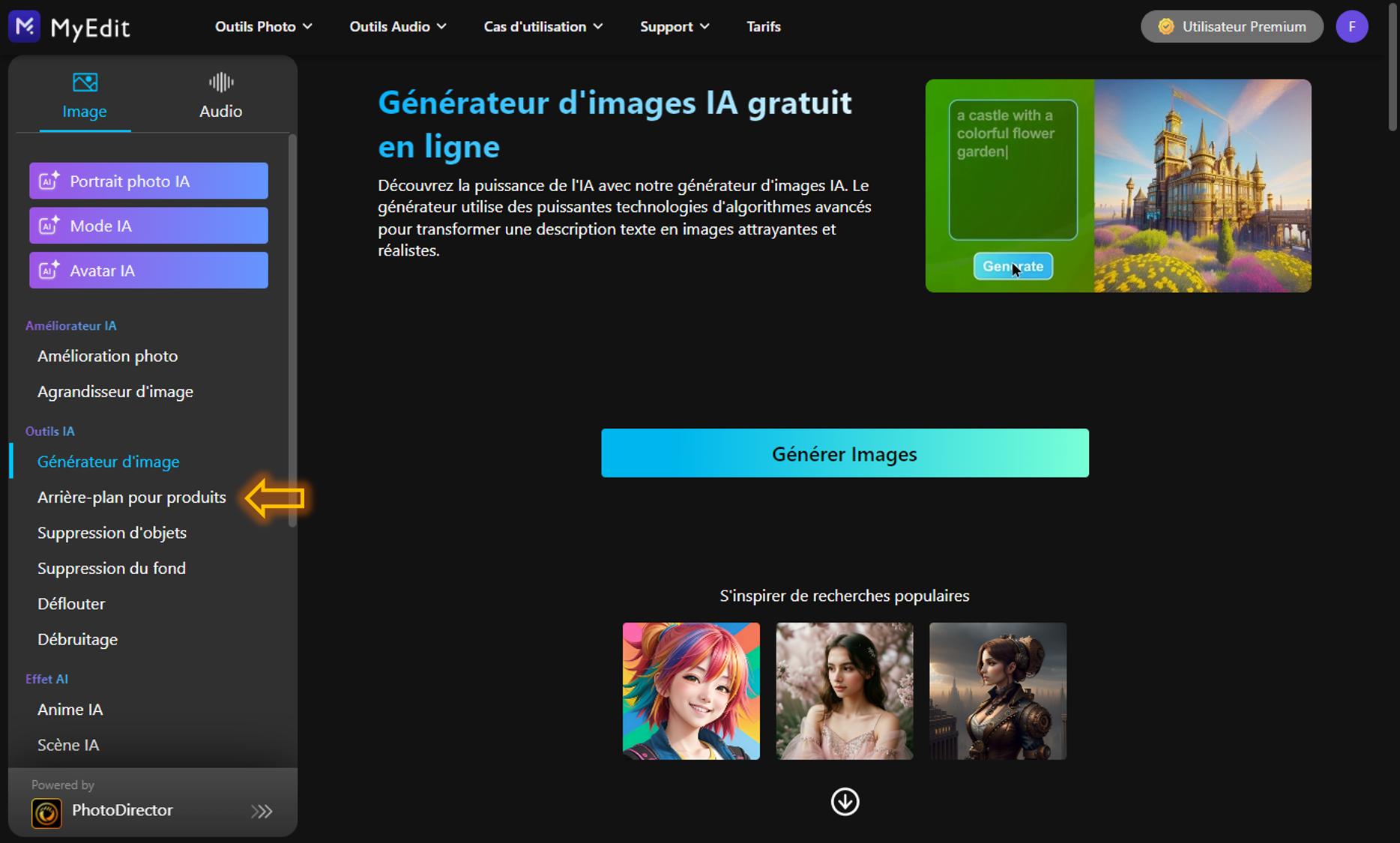 MyEdit - Générer Fanart One Piece en ligne gratuitement - Tutoriel Etape 1