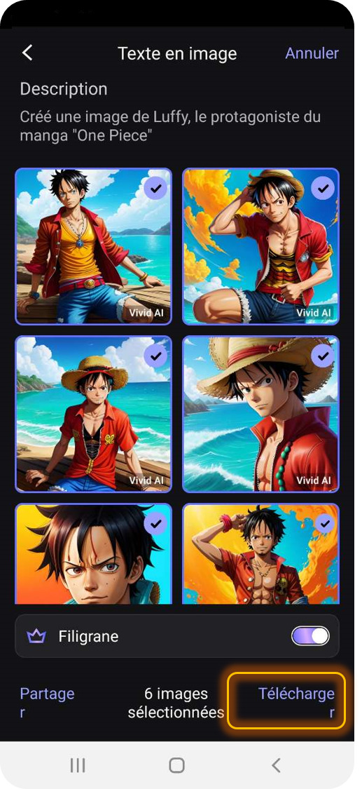 MyEdit App - Générer Fanart Animé sur mobile gratuitement - Tutoriel Etape 5