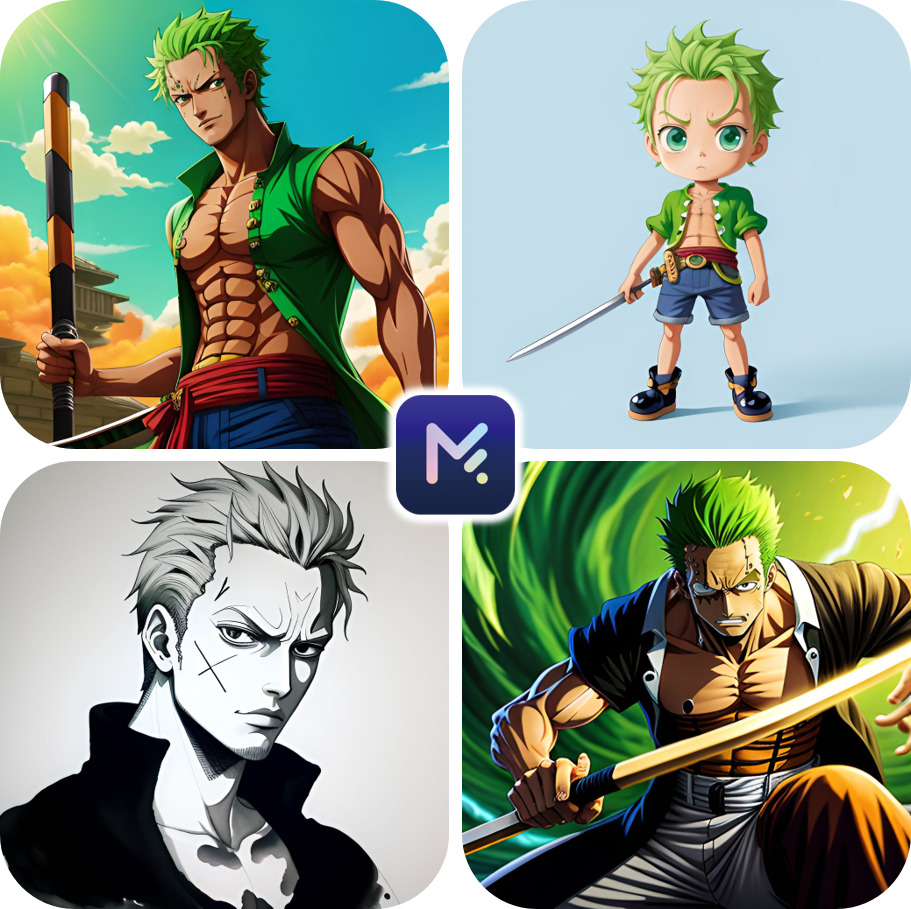 MyEdit - Exemple de Fan Art de Zoro créés avec MyEdit
