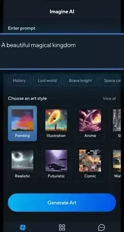 Artist.ai - Generazione immagini da testo veloce, con tante possibilità