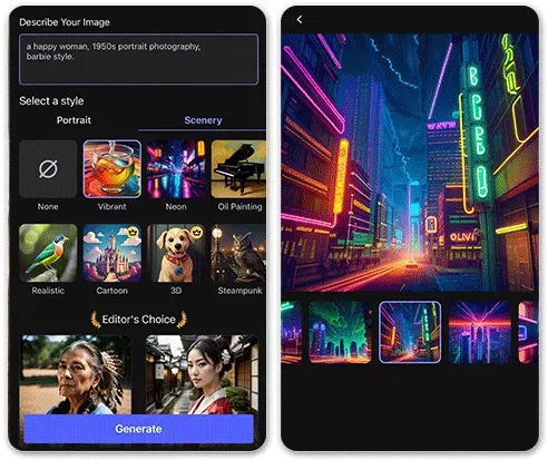 MyEdit App - Crea arte AI da zero