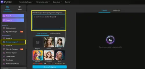 MyEdit - el mejor generador de dibujos con inteligencia artificial online