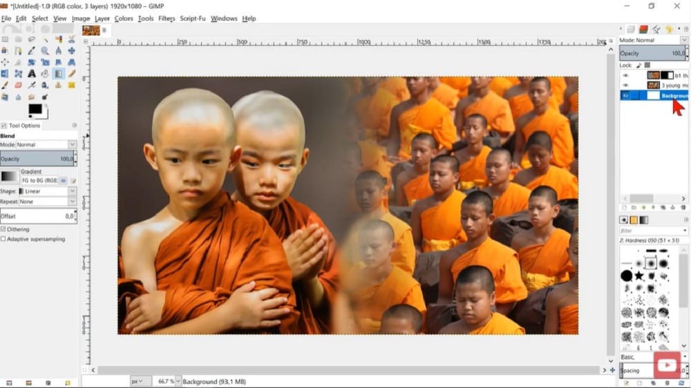 GIMP interface - Logiciel de montage photo