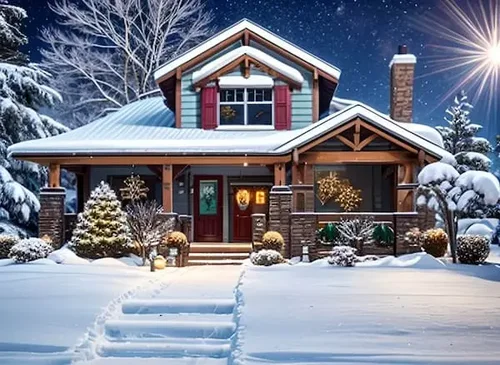 Landschaftsbilder mit KI weihnachtlich dekorieren - Nachher