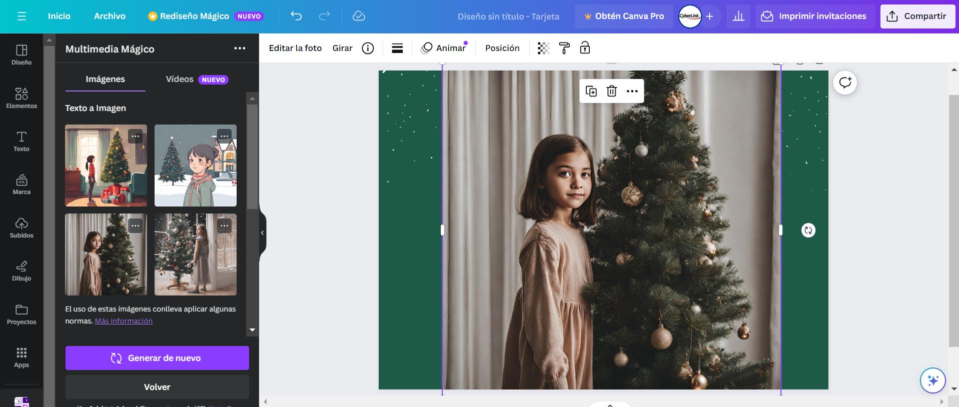 Canva - Generador de fotos de Navidad basado en texto