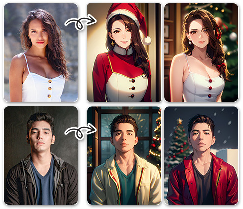 Crea foto profilo di Natale in stile Anime con MyEdit