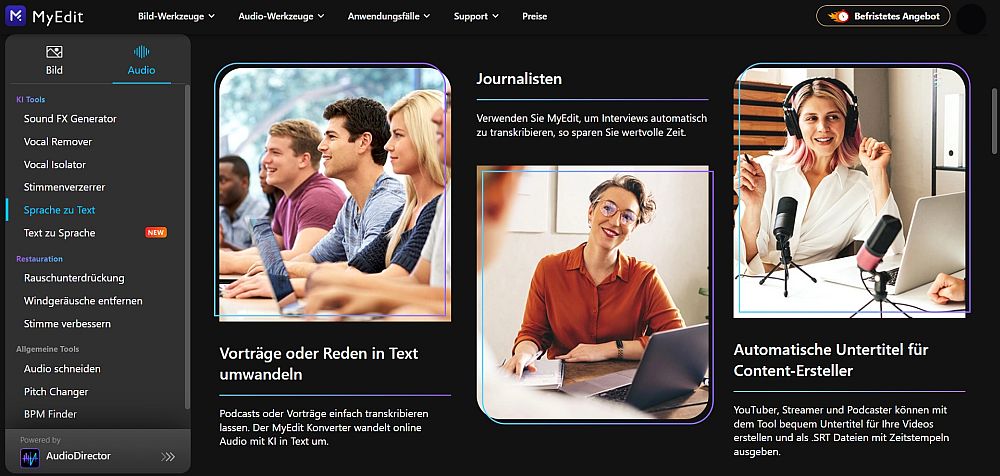 Audio transkribieren mit MyEdit