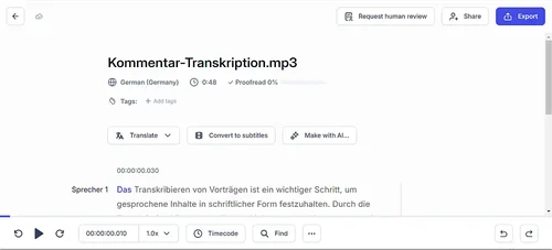 Happy Scribe Web App