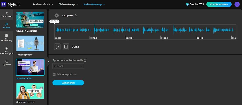 Sprache in Text umwandeln in verschiedenen Sprachen