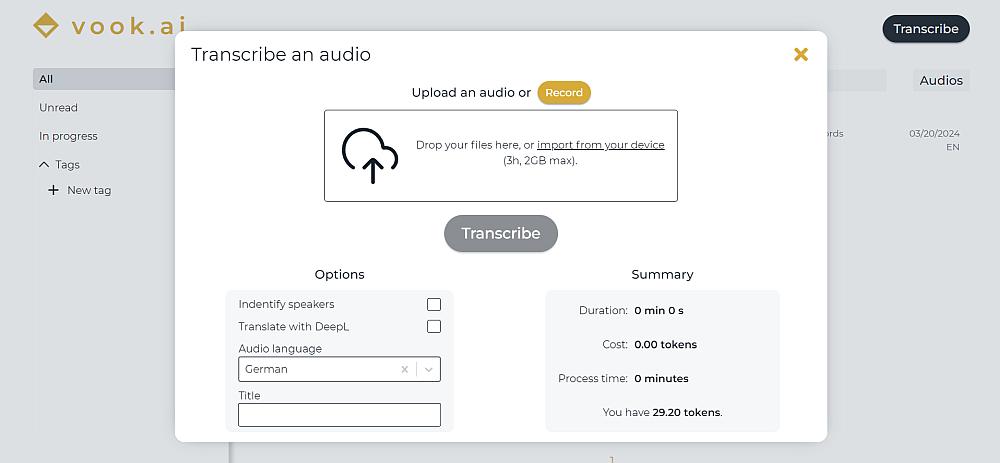 Vook.ai Transkription