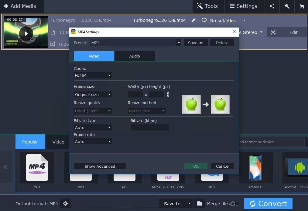 Movavi Video Editor Plus interface