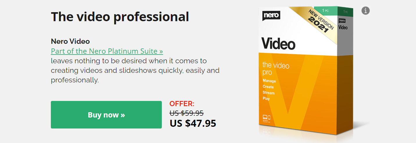NeroVideo Pricing Table