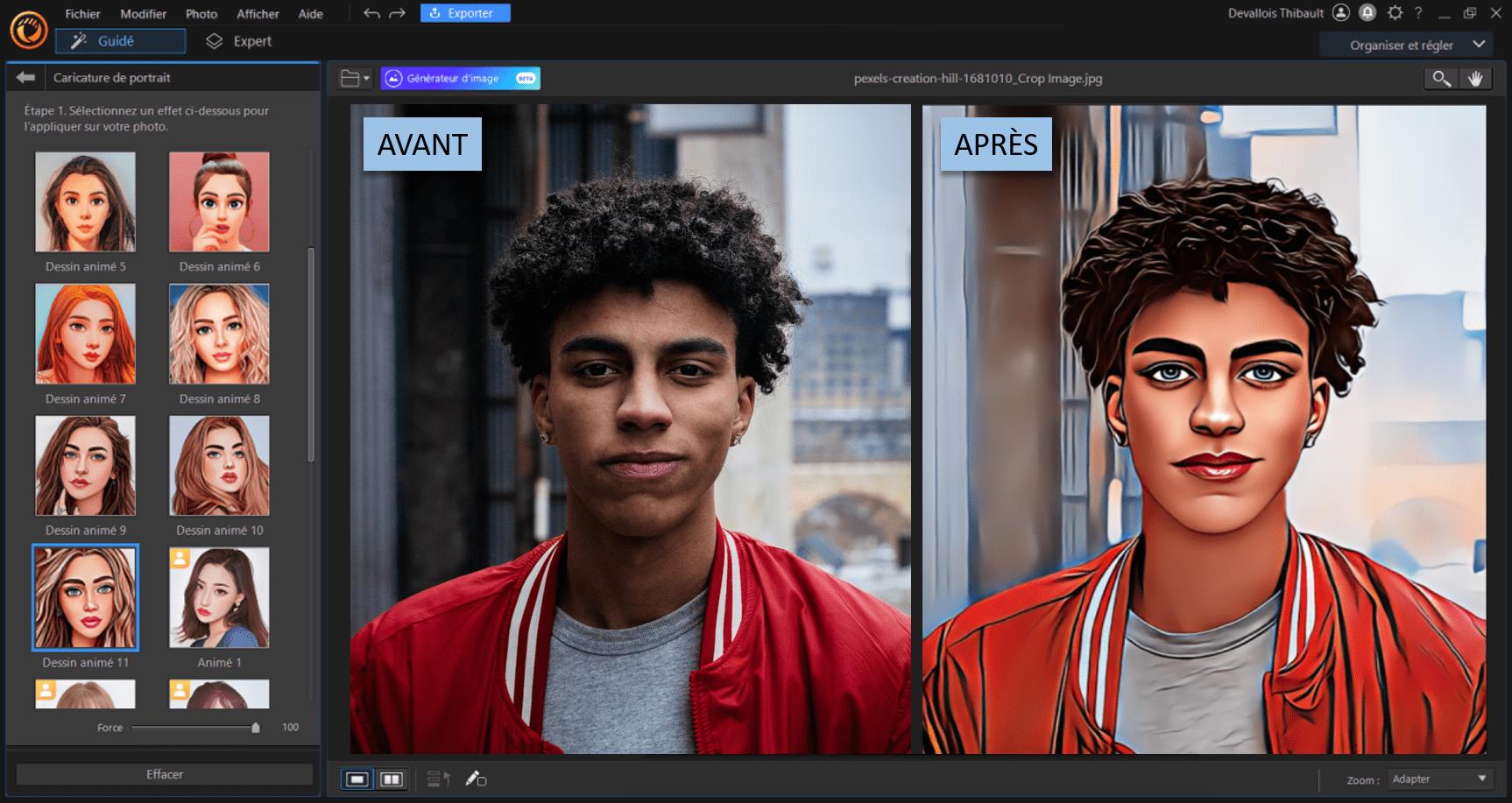 Logiciel PhotoDirector - Effets cartoon