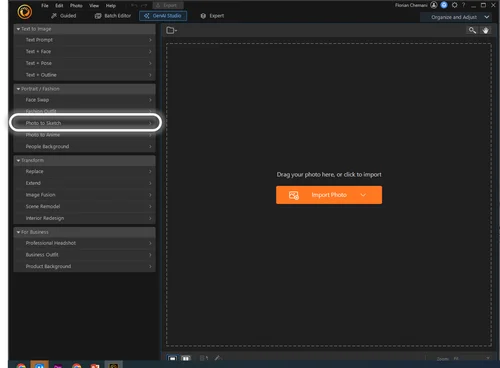 Turn photo into sketch - PC Step 2