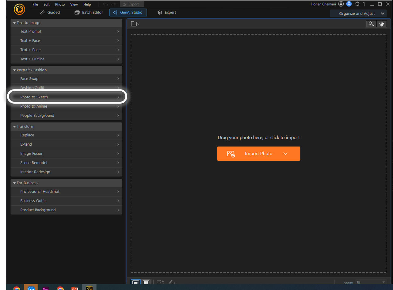 Turn photo into sketch - PC Step 2
