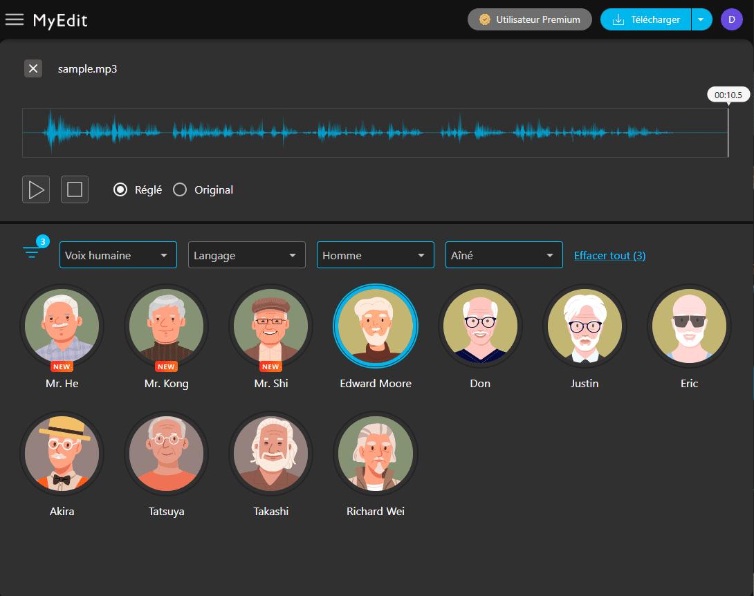interface MyEdit pour modifer sa voix