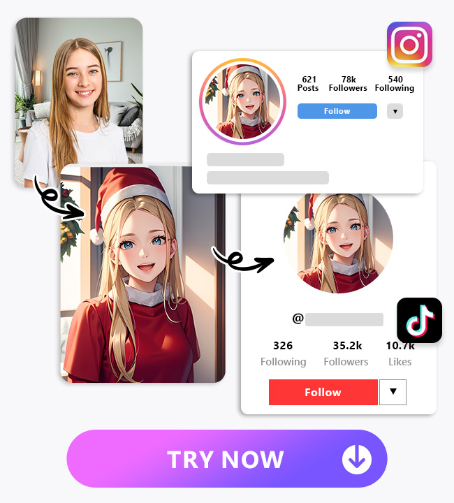 Use photo with AI filter of Vivid AI at social media platforms