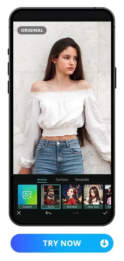 AI Anime UI of PhotoDirector in different styles