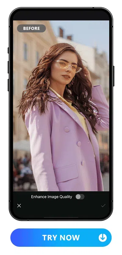 AI Enhance UI of PhotoDirector and the before and after effect