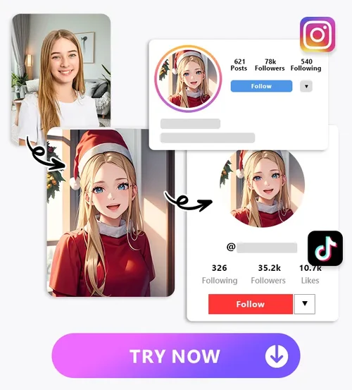 Use photo with AI filter of Vivid AI at social media platforms