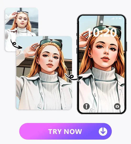 Use photo with AI filter of Vivid AI as phone wallpaper