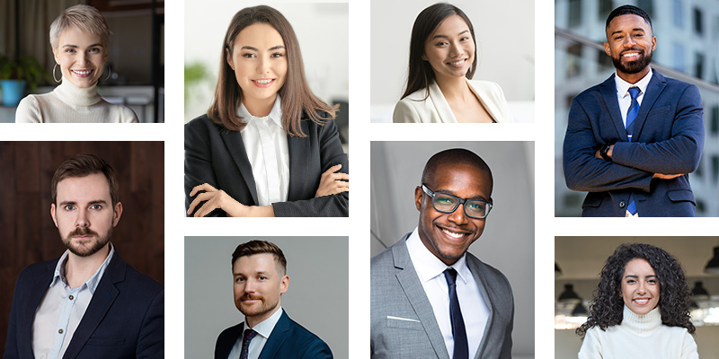 collage of 8 company headshots
