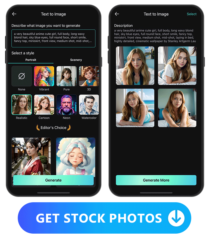 the text to image generator UI of PhotoDirector