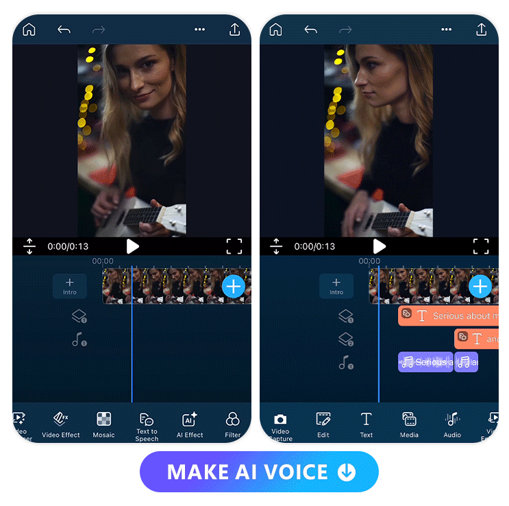 AI voice generator UI of PowerDirector