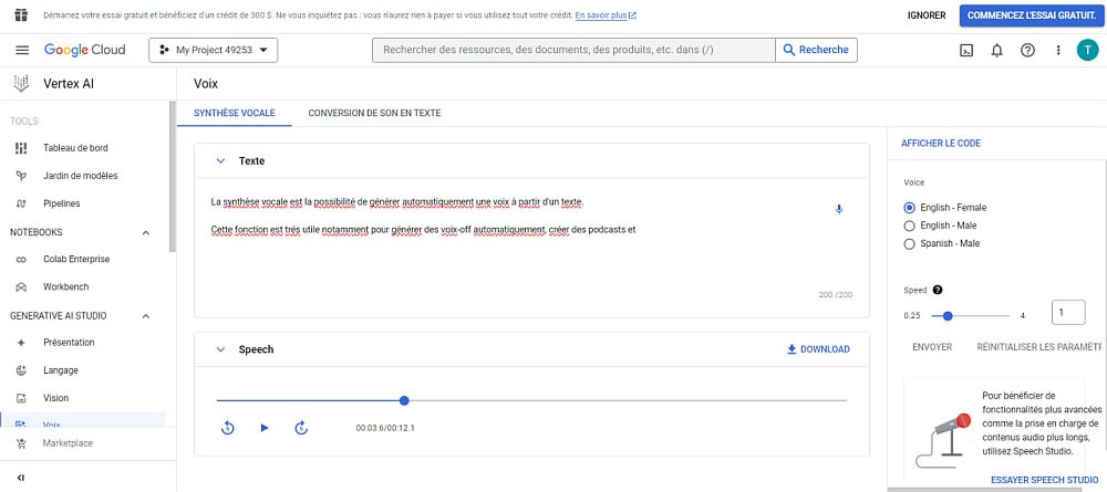 Google Text to Speech