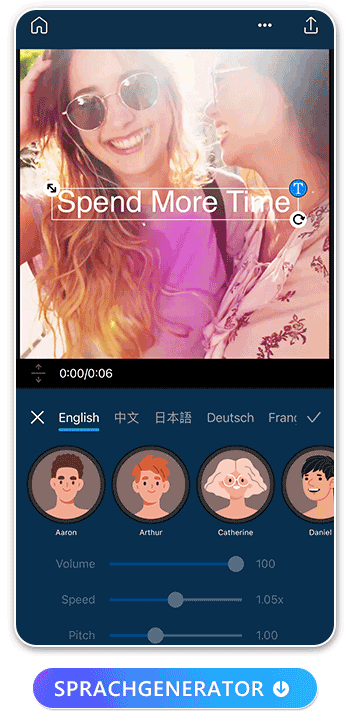 PowerDirector mit KI-Stimmen in mehreren Sprachen