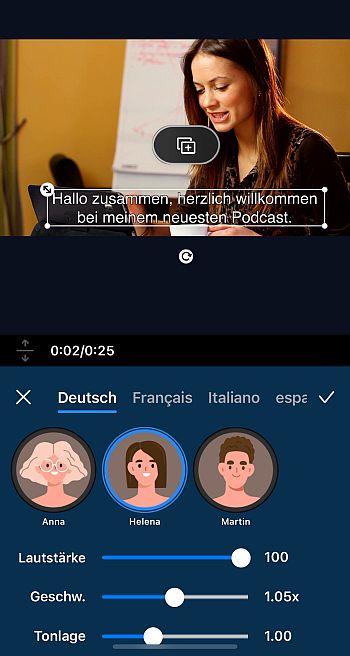 PowerDirector Mobile - Video Editor App mit KI-Stimmen-Generator