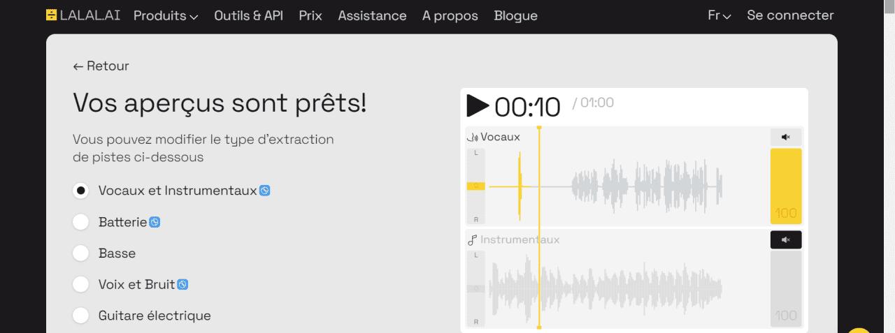 Lalal.ai Interface