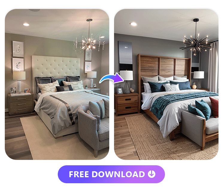 a bed room image and different interior decoration styles