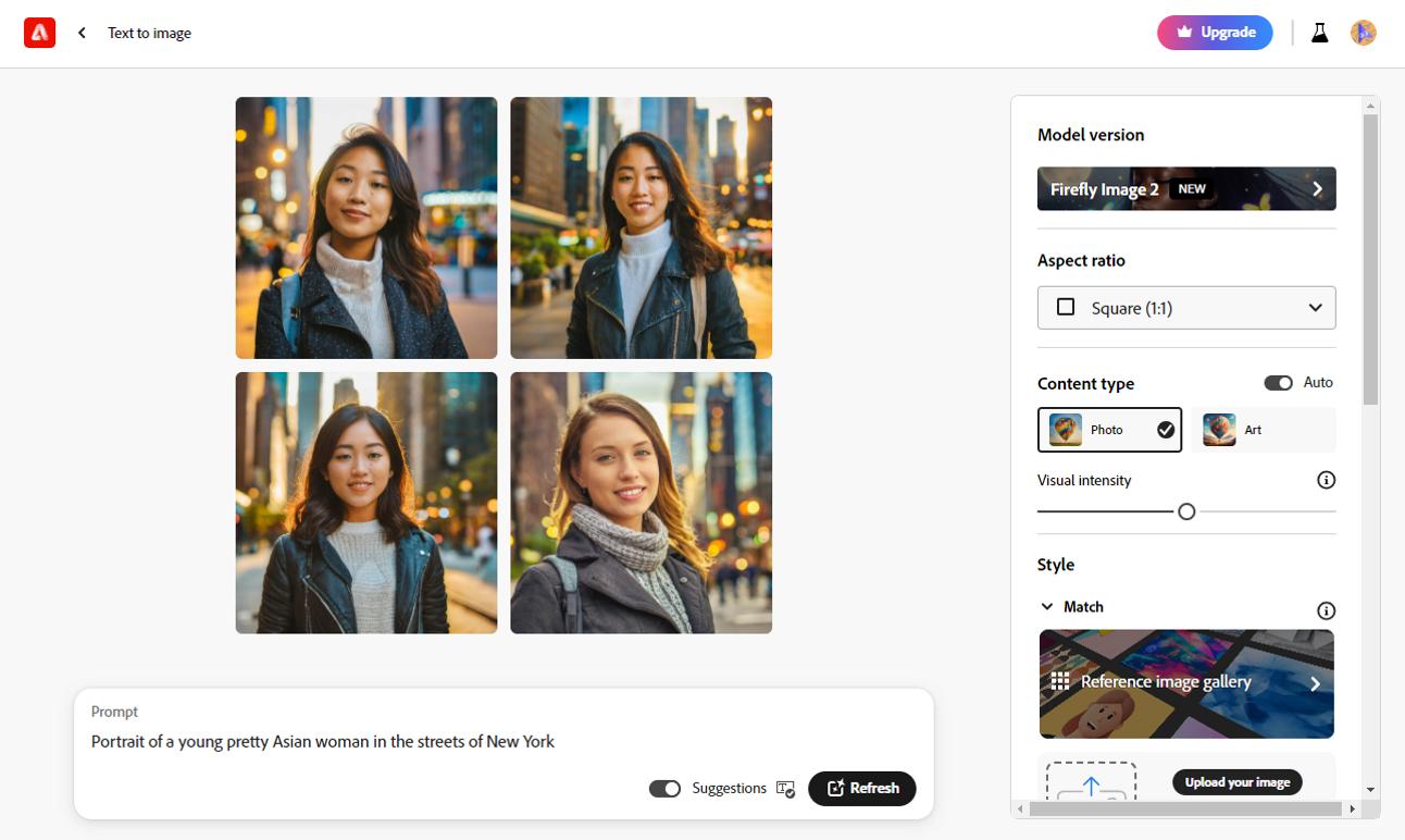 Adobe Firefly - 7e Meilleur générateur d'AI Girl