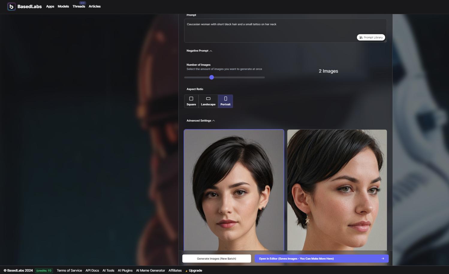 BasedLabs - 8e Meilleur générateur d'AI Girl