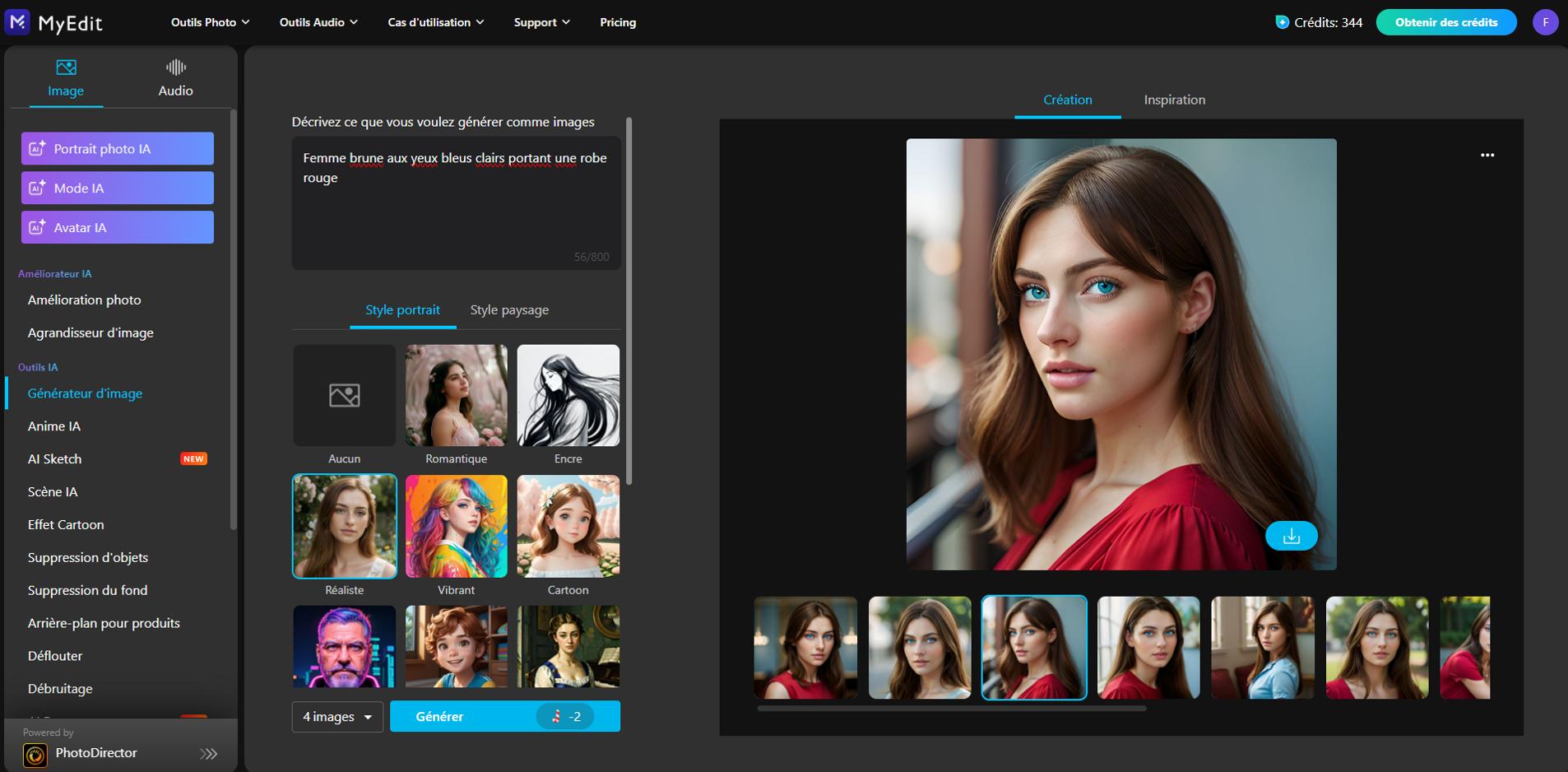 MyEdit - Meilleur générateur d'AI Girl