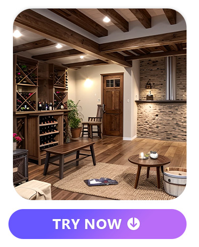 finished basement idea of wine cellar