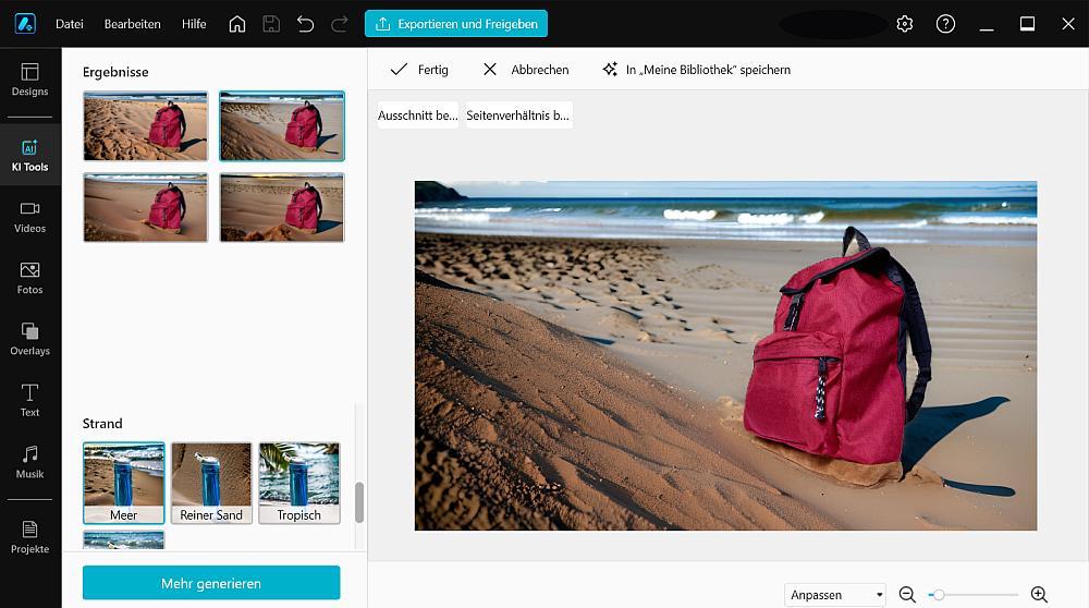 Produktbild mit Hintergrund Meer