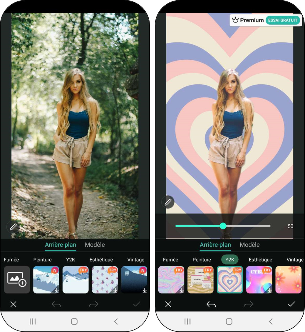 Filtre arrière-plan Instagram