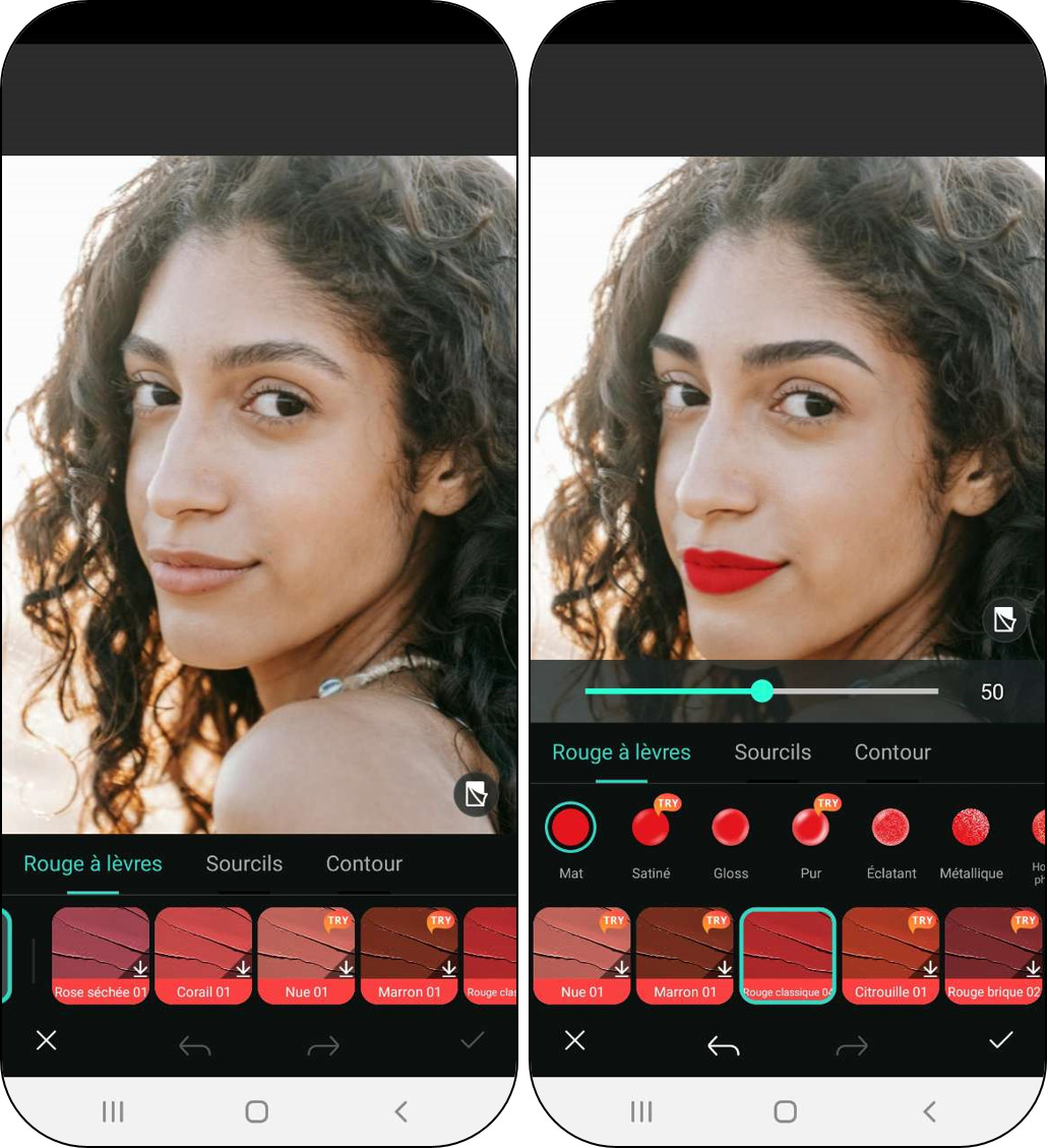Filtre maquillage Instagram
