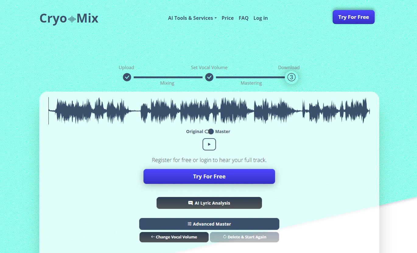 Cryo Mix - 4 Meilleur logiciel IA pour mixer l'audio