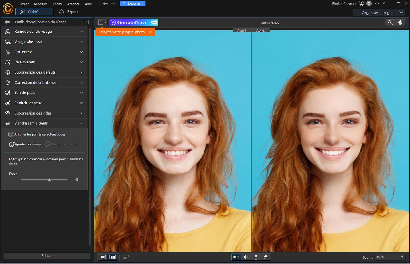 PhotoDirector - Outils d'embellissement