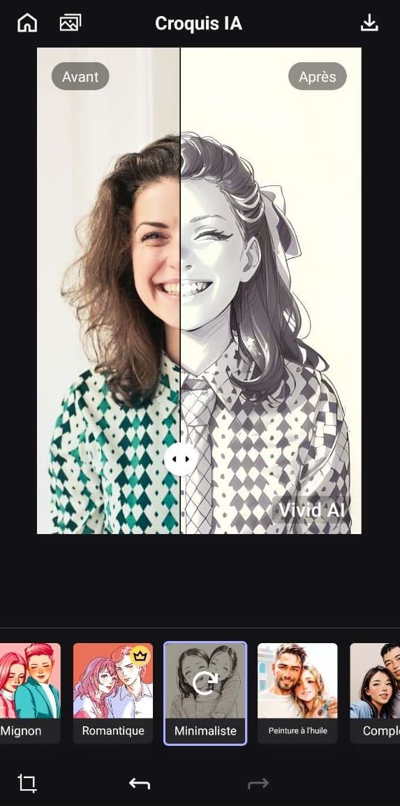 Vviid AI generateur croquis disney