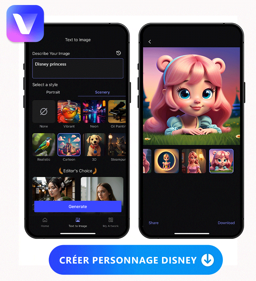 MyEdit App generateur croquis disney