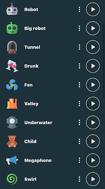 Audioeffekte in Voice Changer