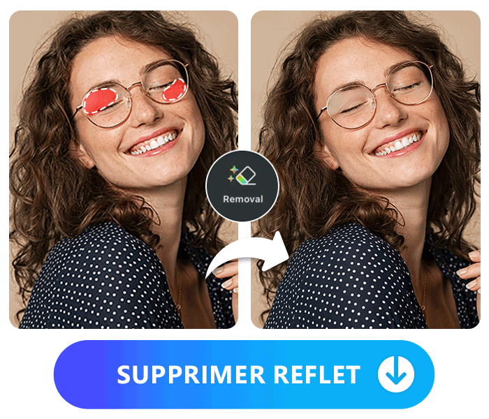 PhotoDirector - Meilleure appli pour enlever le reflet des lunettes sur une photo