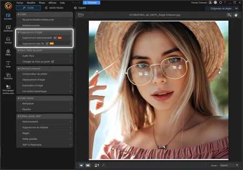 Enlever un reflet sur photo avec un logiciel - Etape 2