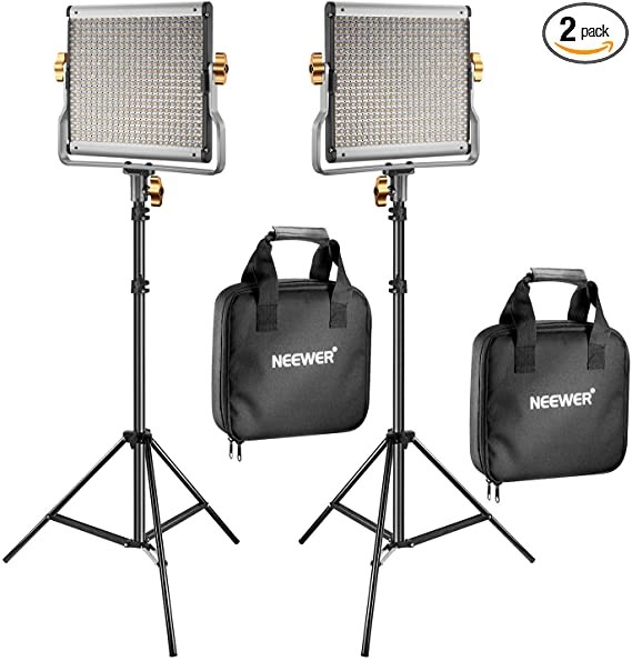 Neewer 2 Packs Dimmable Bi-Color 480 LED