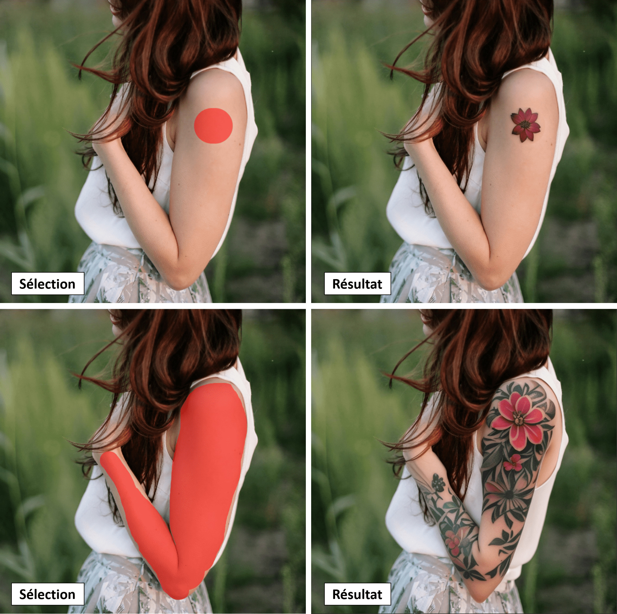 Dessiner un tatouage avec le Remplissage IA