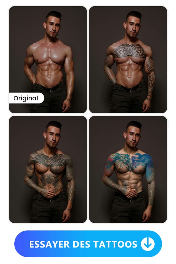 Appli PhotoDirector - Simulateur de tatouage